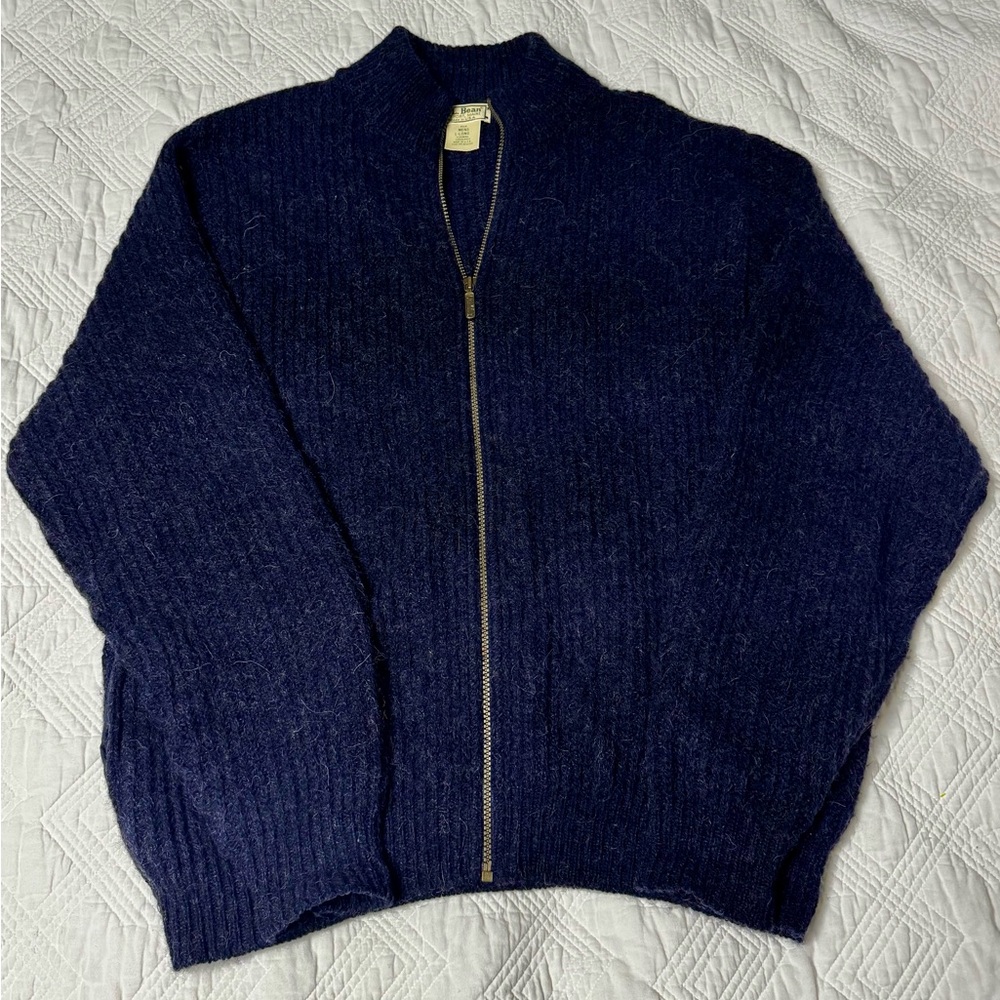 Vintage L.L. Bean Men’s Wool and Alpaca Full Zip Sweater - Large Long (Tall)